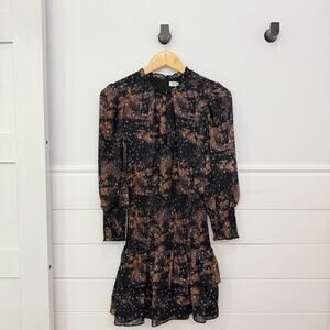 Women’s Amanda Uprichard New York Drop Waist Mini Dress Long Sleeve Size XS